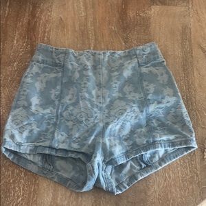 Urban Outfitters Kiachi Blue Denim ZIP up shorts